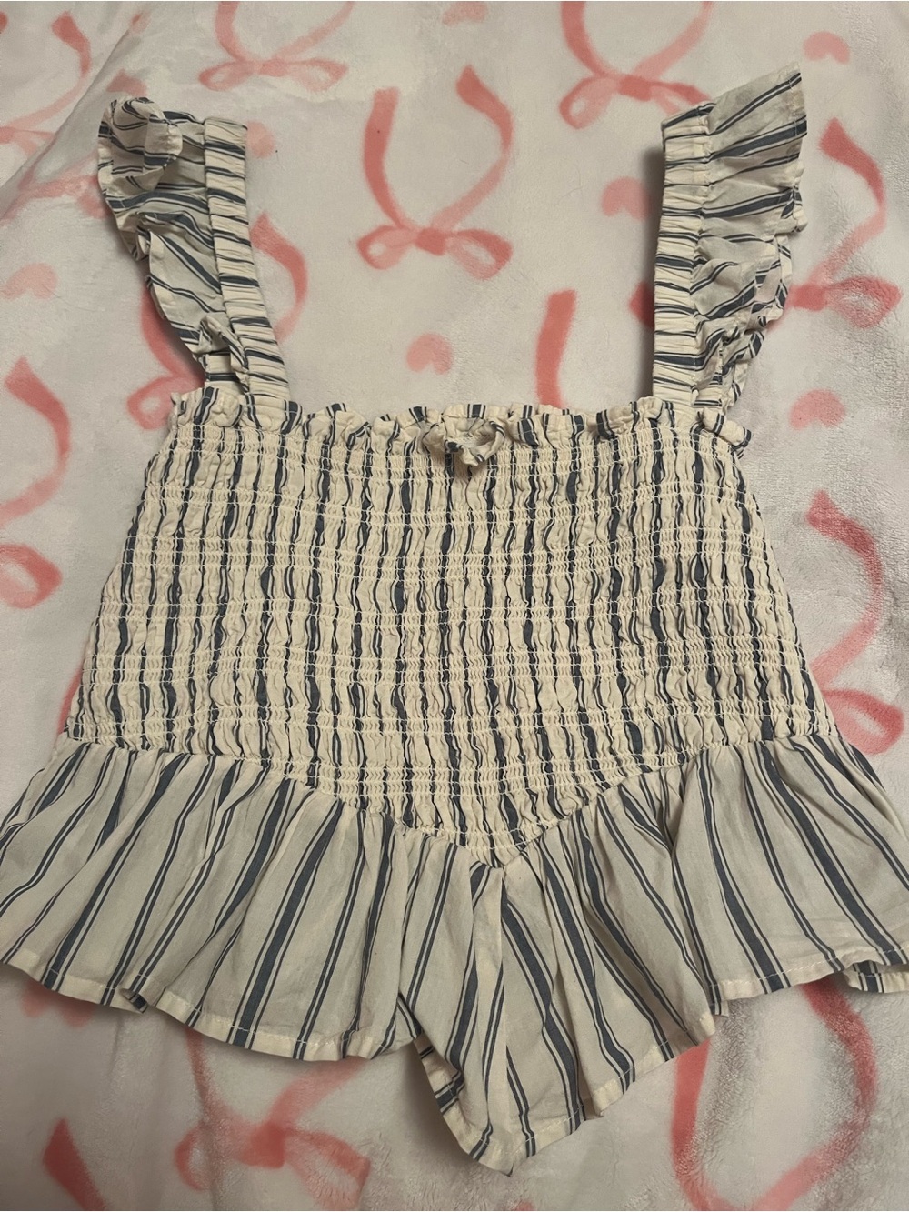 Striped Women’s Tank Top - Blue & Cream